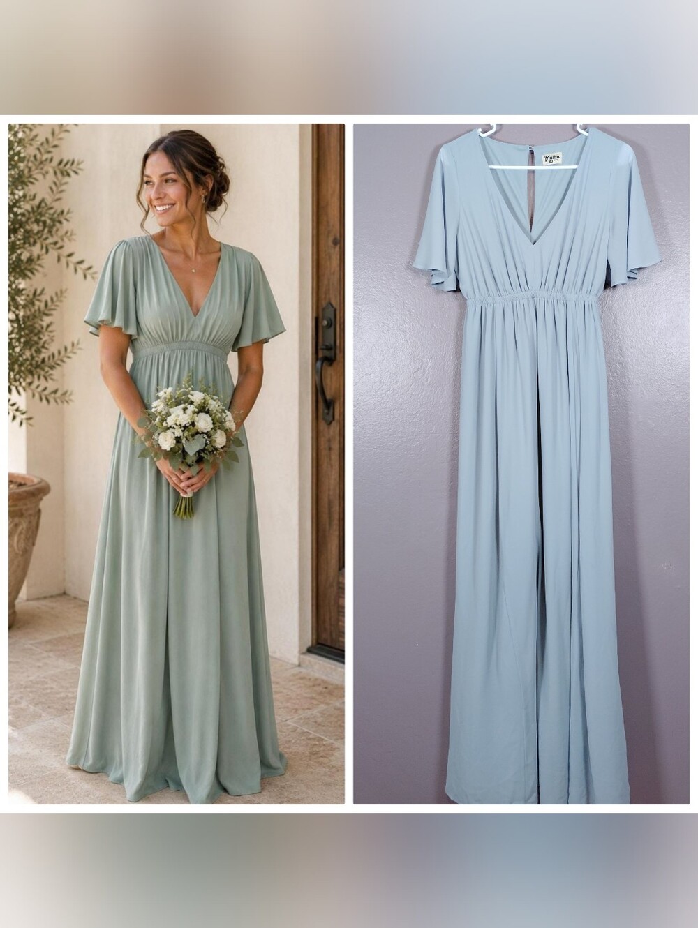 Show Me Your Mumu Maxi Dress Empire Waist Blue Wedding Bridesmaid Sz Small